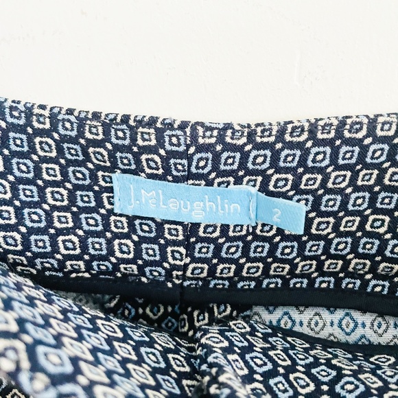 J. McLaughlin Blue Geometric Straight Pants 2 - Picture 4 of 5